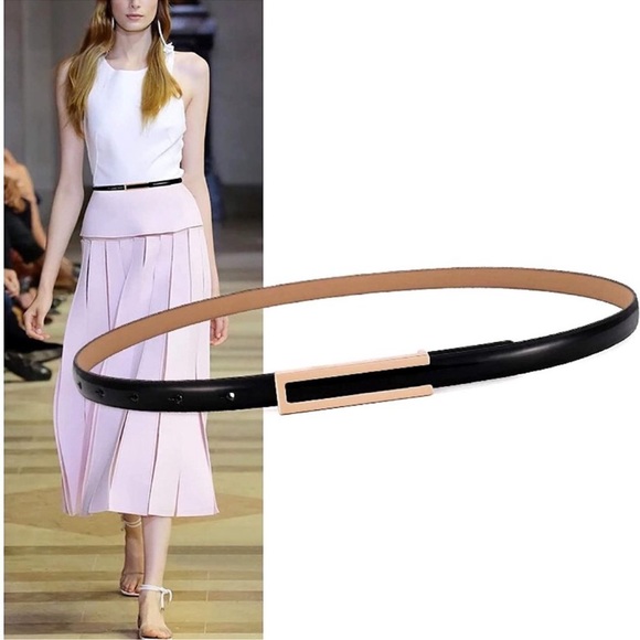 Women's Fashion Elegant Skinny Patent Leather Belt - Picture 1 of 7